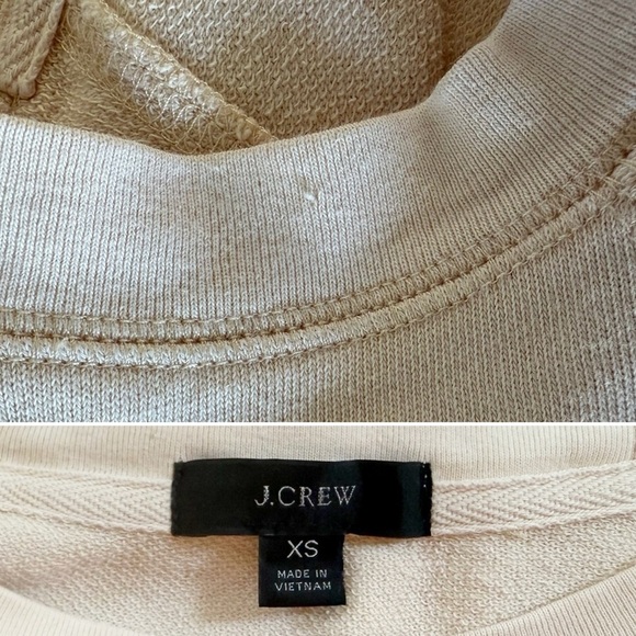 J. Crew Sweater Magic Rinse Pullover Sweatshirt Crew Classic Preppy Cream XS - Picture 9 of 10